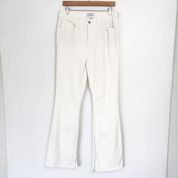 Judy Blue Midrise Pure White with Hem Slit Bootcut Jeans 11 - Picture 2 of 11